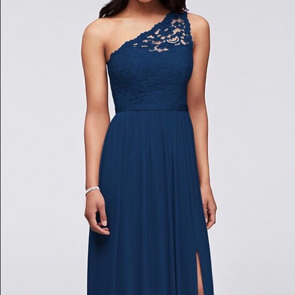 Navy (Marine) Long One Shoulder Bridesmaid Dress